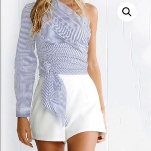 One sleeve wrap blouse